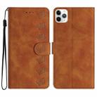 For iPhone 11 Pro Seven Butterflies Embossed Leather Phone Case(Brown) - 1