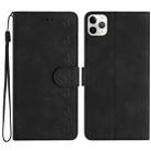 For iPhone 11 Pro Seven Butterflies Embossed Leather Phone Case(Black) - 1