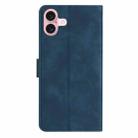 For iPhone 16 Seven Butterflies Embossed Leather Phone Case(Blue) - 3