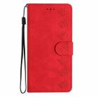 For iPhone 16 Plus Seven Butterflies Embossed Leather Phone Case(Red) - 2