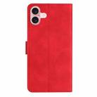 For iPhone 16 Plus Seven Butterflies Embossed Leather Phone Case(Red) - 3