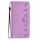 For iPhone 16 Plus Seven Butterflies Embossed Leather Phone Case(Purple) - 2