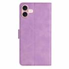 For iPhone 16 Plus Seven Butterflies Embossed Leather Phone Case(Purple) - 3