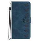 For iPhone 16 Plus Seven Butterflies Embossed Leather Phone Case(Blue) - 2