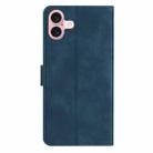 For iPhone 16 Plus Seven Butterflies Embossed Leather Phone Case(Blue) - 3