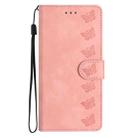 For iPhone 16 Pro Seven Butterflies Embossed Leather Phone Case(Pink) - 2