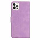 For iPhone 16 Pro Seven Butterflies Embossed Leather Phone Case(Purple) - 3