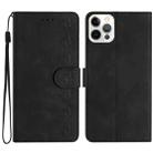 For iPhone 16 Pro Seven Butterflies Embossed Leather Phone Case(Black) - 1