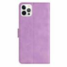 For iPhone 16 Pro Max Seven Butterflies Embossed Leather Phone Case(Purple) - 3