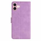 For iPhone 17 Seven Butterflies Embossed Leather Phone Case(Purple) - 3