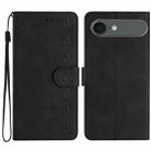 For iPhone 17 Air Seven Butterflies Embossed Leather Phone Case(Black) - 1