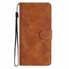 For iPhone 17 Pro Max Seven Butterflies Embossed Leather Phone Case(Brown) - 2