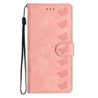 For iPhone 17 Pro Max Seven Butterflies Embossed Leather Phone Case(Pink) - 2