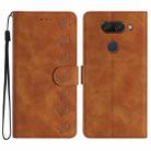 For LG K50 Seven Butterflies Embossed Leather Phone Case(Brown) - 1