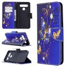 For LG K61 Colored Drawing Pattern Horizontal Flip Leather Case with Holder & Card Slots & Wallet(Purple Butterfly) - 1