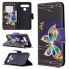 For LG K61 Colored Drawing Pattern Horizontal Flip Leather Case with Holder & Card Slots & Wallet(Butterfly) - 1