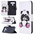 For LG K61 Colored Drawing Pattern Horizontal Flip Leather Case with Holder & Card Slots & Wallet(Panda) - 1