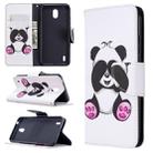 For Nokia 1.3 Colored Drawing Pattern Horizontal Flip Leather Case with Holder & Card Slots & Wallet(Panda) - 1