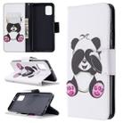 For Samsung Galaxy A31 Colored Drawing Pattern Horizontal Flip Leather Case with Holder & Card Slots & Wallet(Panda) - 1