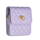 For OPPO Find N2 Flip BFB03 Diamond Lattice Magnetic Leather Phone Case(Purple) - 1