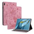 For Huawei MatePad Pro 10.8 2021 / 2018 Butterfly Rose Embossed Leather Tablet Case(Pink) - 1