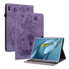 For Huawei MatePad Pro 10.8 2021 / 2018 Butterfly Rose Embossed Leather Tablet Case(Purple) - 1