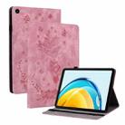 For Huawei MatePad SE 10.4 Butterfly Rose Embossed Leather Tablet Case(Pink) - 1