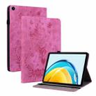 For Huawei MatePad SE 10.4 Butterfly Rose Embossed Leather Tablet Case(Rose Red) - 1