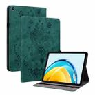 For Huawei MatePad SE 10.4 Butterfly Rose Embossed Leather Tablet Case(Green) - 1