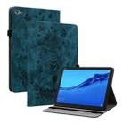 For Huawei MediaPad M5 Lite / C5 10.1 Butterfly Rose Embossed Leather Tablet Case(Dark Blue) - 1