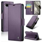 For Google Pixel 8 CaseMe 023 Butterfly Buckle Litchi Texture RFID Anti-theft Leather Phone Case(Pearly Purple) - 1