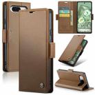 For Google Pixel 8a CaseMe 023 Butterfly Buckle Litchi Texture RFID Anti-theft Leather Phone Case(Brown) - 1