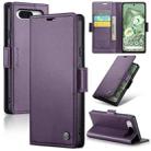 For Google Pixel 8a CaseMe 023 Butterfly Buckle Litchi Texture RFID Anti-theft Leather Phone Case(Pearly Purple) - 1