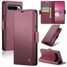 For Google Pixel 9 Pro XL CaseMe 023 Butterfly Buckle Litchi Texture RFID Anti-theft Leather Phone Case(Wine Red) - 1