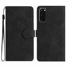 For Samsung Galaxy S20 Flower Embossing Pattern Leather Phone Case(Black) - 1
