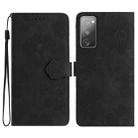 For Samsung Galaxy S20 FE Flower Embossing Pattern Leather Phone Case(Black) - 1