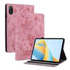 For Honor Pad V8 Pro Butterfly Rose Embossed Leather Tablet Case(Pink) - 1