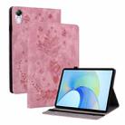 For Honor Pad X8 Pro/X9 Butterfly Rose Embossed Leather Tablet Case(Pink) - 1