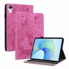 For Honor Pad X8 Pro/X9 Butterfly Rose Embossed Leather Tablet Case(Rose Red) - 1