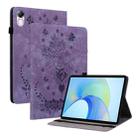 For Honor Pad X8 Pro/X9 Butterfly Rose Embossed Leather Tablet Case(Purple) - 1