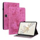 For Honor Pad 9 12.1 Butterfly Rose Embossed Leather Tablet Case(Rose Red) - 1