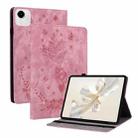 For Honor Pad X9a Butterfly Rose Embossed Leather Tablet Case(Pink) - 1