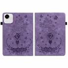 For Honor Pad X9a Butterfly Rose Embossed Leather Tablet Case(Purple) - 2