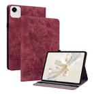 For Honor Pad X9a Butterfly Rose Embossed Leather Tablet Case(Red) - 1