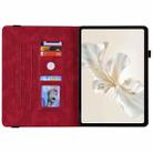 For Honor Pad X9a Butterfly Rose Embossed Leather Tablet Case(Red) - 3