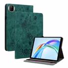 For Honor Pad X7 Butterfly Rose Embossed Leather Tablet Case(Green) - 1