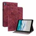 For Nokia T10 Butterfly Rose Embossed Leather Tablet Case(Red) - 1