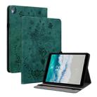 For Nokia T10 Butterfly Rose Embossed Leather Tablet Case(Green) - 1