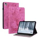 For Nokia T21 Butterfly Rose Embossed Leather Tablet Case(Rose Red) - 1