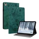 For Nokia T21 Butterfly Rose Embossed Leather Tablet Case(Green) - 1